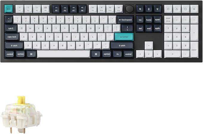 Keychron Q6 Max QMK/VIA Bluetooth Wireless /2.4 GHz/USB-C Wired Custom Mechanical Keyboard Full Size Programmable Knob RGB Backlit Hot-Swappable Gateron Banana Switch for Mac Windows Linux - Black