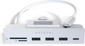 Satechi USB C Hub iMac USB Adapter USB C Data Port USB-A 3.0 Data Micro/SD Card Readers USB C Clamp Hub for iMac M4 Does Not Fit 2020 iMac &amp Earlier Models - Silver