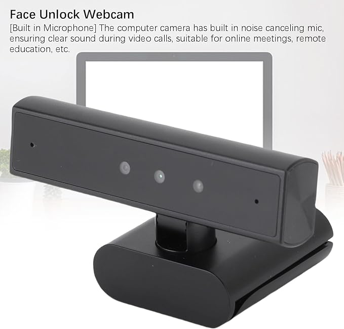 Face Recognition Webcam with Mic 5MP 2560x1440 HD Computer Camera 85 Degree View Angle for Computer 10 11 Face Unlock Video Calls