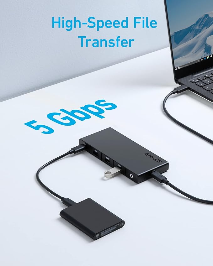 Anker USB C Hub (10-in-1) Dual Monitor with 4K HDMI Max 100W Power Delivery Dual 4K HDMI Ports 4 USB-A/USB-C Data Ports Ethernet and SD Card Reader for Dell Laptop ThinkPad and More