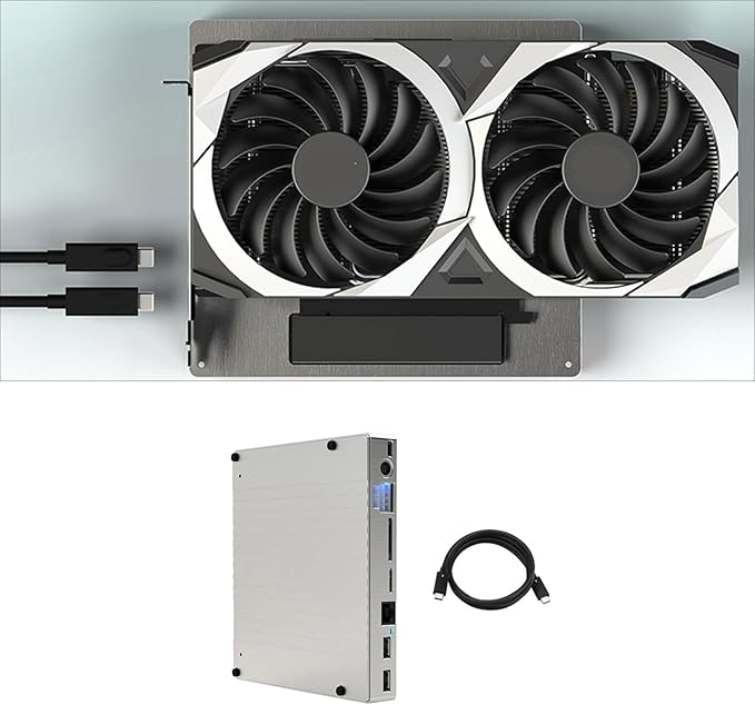 USB GPU Dock Graphics Card Extended Base Double PD100W Charging Port 24GBPS PCIE Metal Case PCIE Graphics Dock