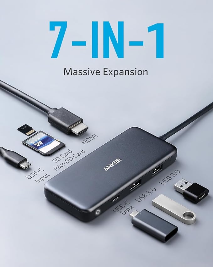 Anker USB C Hub (7-in-1) USB C Adapter (2 Pack)