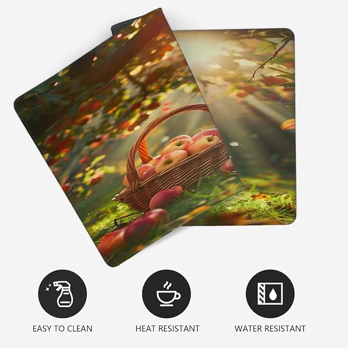 Grass Fruit Tree Apple Large Mouse Pad Gaming Mousepad Desk Mat for Desktop Computer Keyboard Waterproof Mouse Mat Desk Pad with Non-Slip Base for Game School Office Home 35.4 x 15.7
