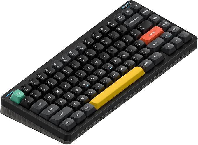 nuphy Halo75 V2 Mechancial Gaming Kyeboard75% Wireless Hot Swappable Bluetooth Keyboard83 Kyes RGB Backlit KeyboardSupport Bluetooth/2.4GHz/USB-C-Black Raspberry Switch