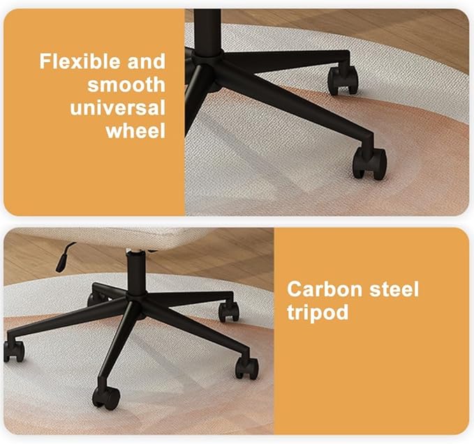 YCKEGEW Faux Leather Computer Chair Lift Swivel Chair Desk Study Chair Girls Comfortable Bedroom Chairs for Student ReadRolling Task Chair Easy Assemble(Milk Whitewith Armrest)