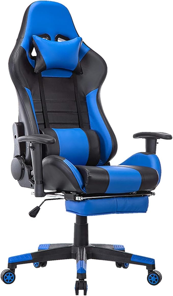 Ergonomic Gaming Chair Desk Chair Leather Computer Chair with Headrest and Lumbar Support Swivel Reclining Video Game Chair for Adults