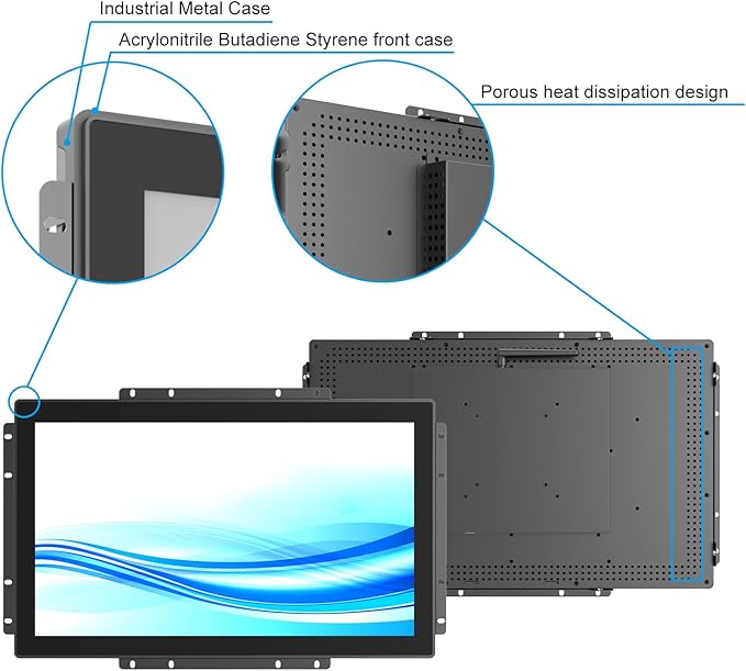 GreenTouch 18.5 inch Android 11.0 Touchscreen Industrial PC 16:9 Display 1366 x768 WiFi and Built-in Speakers RK3566 4GB RAM &amp 32GB ROM - Black - PCAP Touch Screen