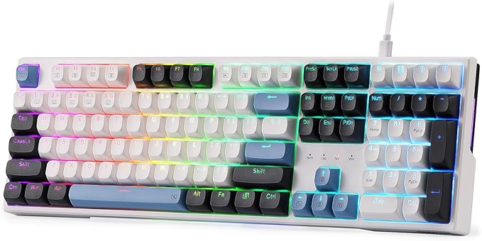 Redragon K668 Wired Gasket RGB Gaming Keyboard 108 Keys Mechanical Keyboard w/Extra 4 Hotkeys Upgraded Hot-swappable Socket Sound Absorbing Foam Mixed Color Keycaps Custom Linear Switch