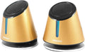 Pair Portable Table Stand 3.5mm USB 2.0 Laptop Mini Speaker Yellow