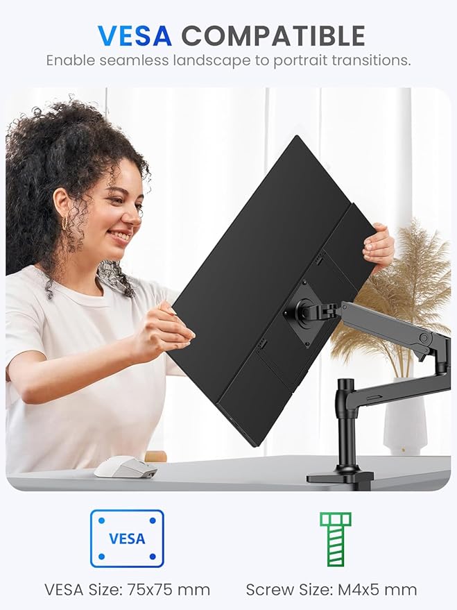 UPERFECT 21.5” 120HZ Portable Monitor w/Stand &amp VESA Large Portable Gaming Monitor with HDMI Type C External Dispaly for Laptops Steamdeck MacBook Phones Mini PC