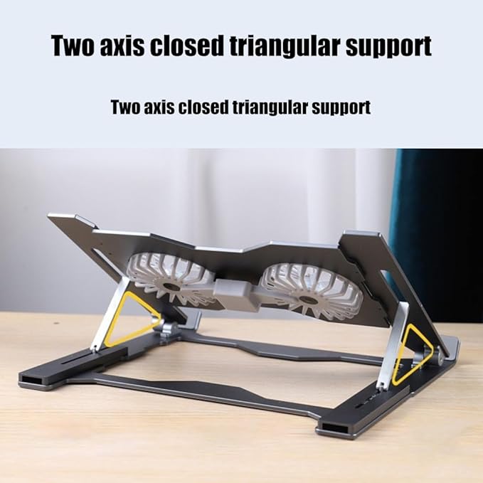 Gaming Laptop Cooling Bracket with LED Light Effects Aluminum Alloy Ventilated Notebook Holder for Most Notebook