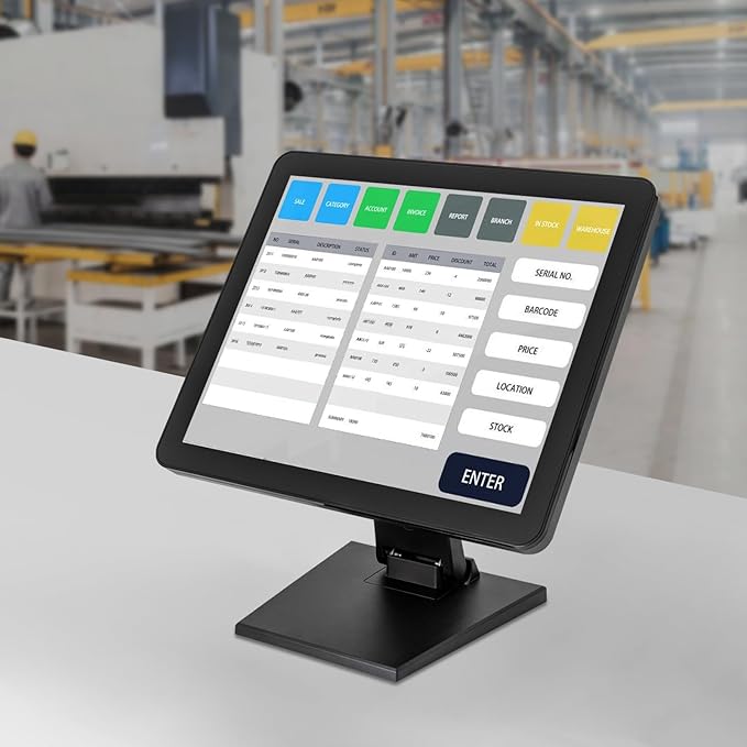 17 Touch Screen LCD Display Monitor Cash Register VOD System POS Monitor Touch Screen for Retail Restaurant Store 10-Point Touch Win/Android/Linux Compatible 1280x1024 HD 0-90° Adjustable