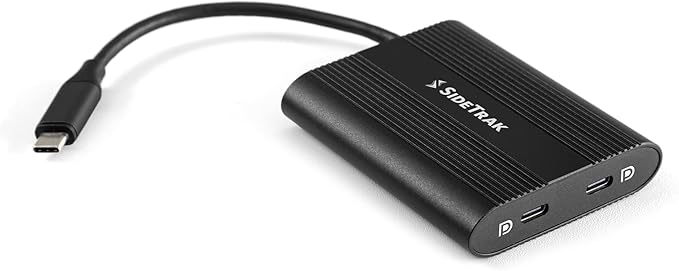 SideTrak USB-C Adapter Laptop Compatible Multi Charging Travel Friendly USB Type C with Pass-Through Power Black Compatible with SideTrak Solo and Swivel Triple Screen Monitors | WindowsOS Only