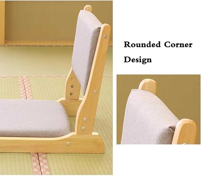 ELEFOCUS Floor Chair with Back Support Foldable Meditation Tatami Chairs Backrest Chair with Cushion Living Room Chair(Color12)