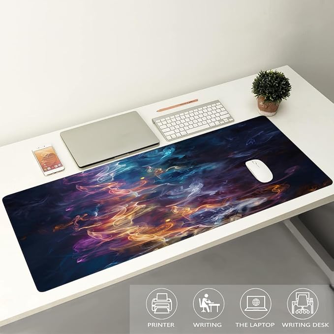 Galaxy Color Cloud Large Mouse Pad Gaming Mousepad Desk Mat for Desktop Computer Keyboard Waterproof Mouse Mat Desk Pad with Non-Slip Base for Game School Office Home 35.4 x 15.7