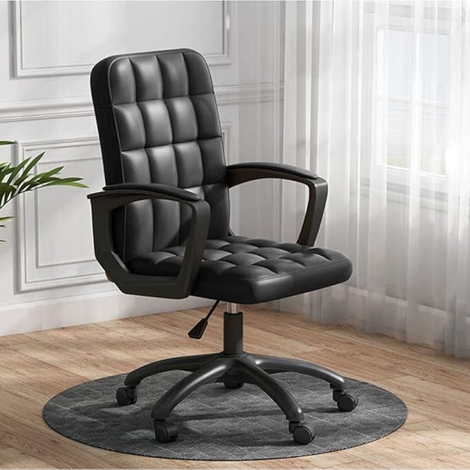 Office Chair Gaming Chair Computer Chair Computer Chair Home Furniture Gaming Chair Office Footrest Modern Simplicity Relaxing Office Chairs PU Fabric Computer Armchair (Color : Black1)