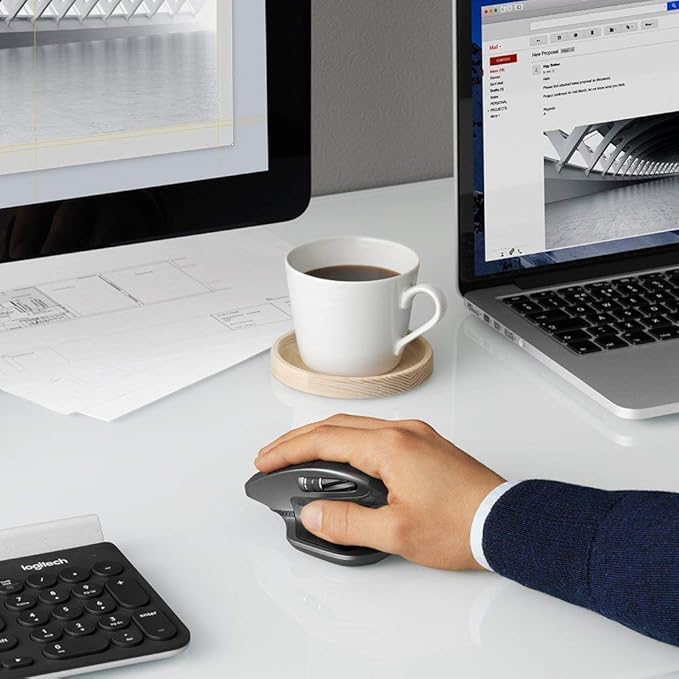 Logitech MX Master 2S Wireless Mouse with Flow Cross-Computer Control and File Sharing for PC and Mac Graphite