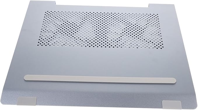 Angoily Alloy Laptop Cooling Pad with Quiet LED Fan Stand Ergonomic Notebook Cooler Riser to 17.3 Inch Laptops Gray Aluminum Gaming Cooler Base for Desk Use