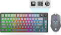75 ％ Wireless Gaming Keyboard and Mouse Combo Tri-Mode BT5.0/2.4GHz/USB-C RGB Backlit Keyboard + 3D 1600DPI Mice 2000mAh Battery 80 Keys Knob Volume Control (Gradient Gray)