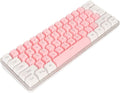 ZJchao Gaming Keyboard 60% Layout Mechanical Keyboard 61 Keys Wired RGB Compact Keyboard for Typist (White Pink)
