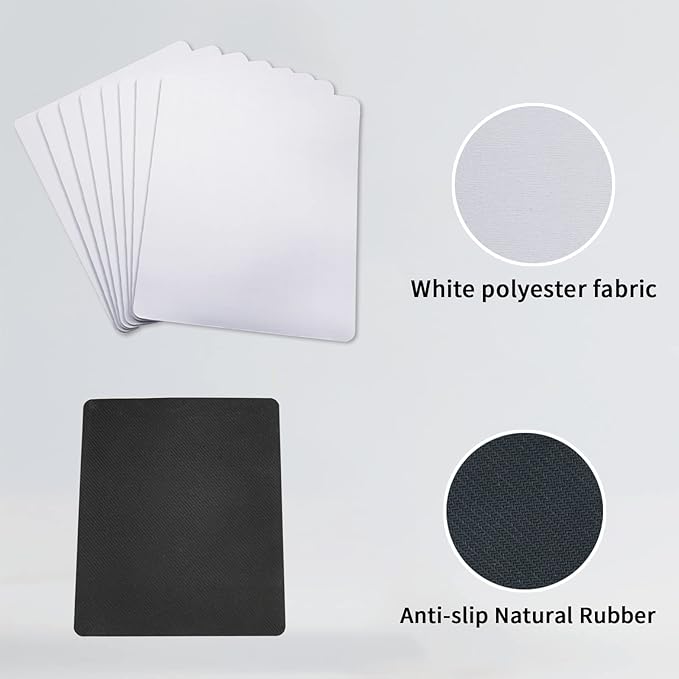 30 PCS White Mouse pad for Heat Press Printing Mousepad for Heat Transfer Crafts Custom Photos Non Slip Bottom 24x20x0.2 CM