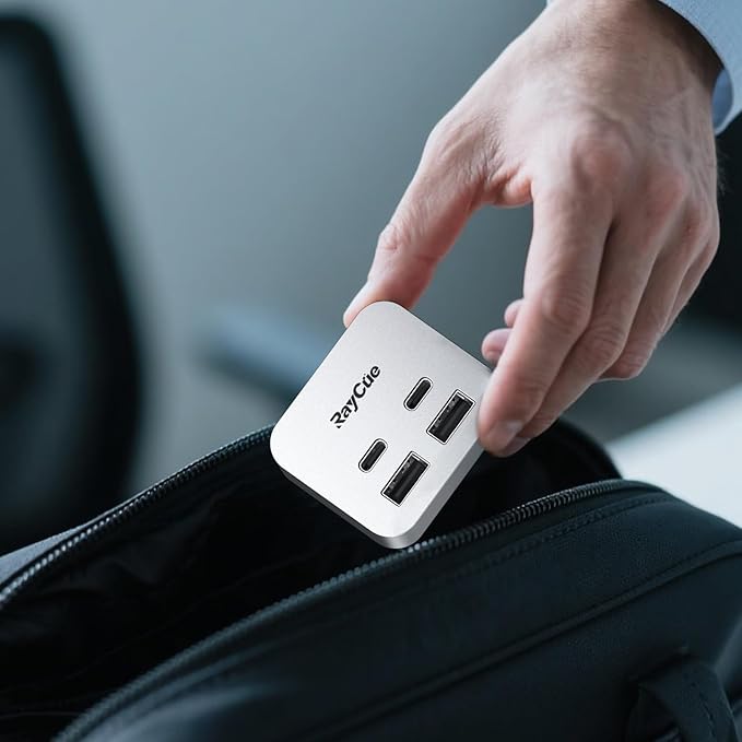 RayCue MiniPack Expansion Dock for Mac mini M4 | 6-Port USB-C Hub with Dual 10Gbps Adapters 2 * 10G USB-C/ 2 * 10G USB-A/SD TF 3.0 Card Reader | High-Speed Data Transfer &amp Multi-Device Connectivi