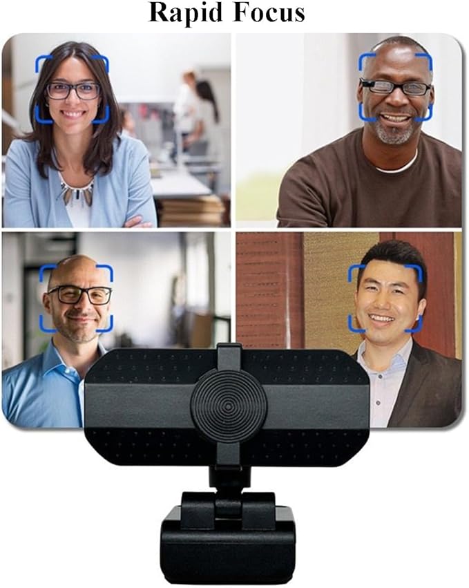 GIZNXBA Webcam Computer Camera with Microphone &amp Wide View Auto Light Correction Webcam for PC Laptop Desktop - Built-in Privacy Cover Plug &amp Play USB for Streaming(1080P)
