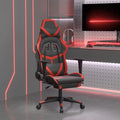 Massage Gaming Chair with Footrest Black&ampRed Faux LeatherMassage Office Chair Ergonomic Desk Chair Rolling Swivel Adjustable PC Computer Chair for Women Adults Girls(Style B)