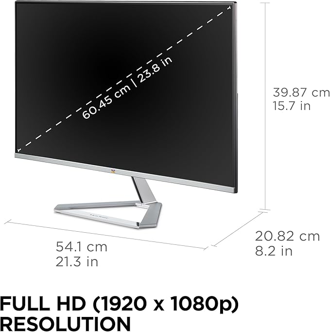 ViewSonic VX2476-SMHD 24 Inch 1080p IPS Monitor with FreeSync Ultra-Thin Bezels HDMI and DisplayPort