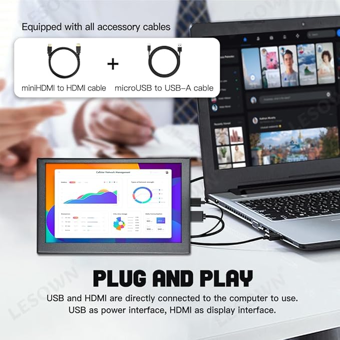 5 Inch Mini Touch Secondary Display Portable Monitor 800x480 USB HDMI IPS LCD Capacitive Touch Screen Tiny Monitor for PC Laptop Windows
