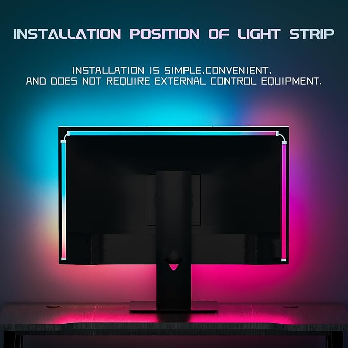 Monitor Backlight Immersion Display Backlight and Screen Color Synchronization Suitable for Esports PC Players Enhancing The Viewing Atmosphere
