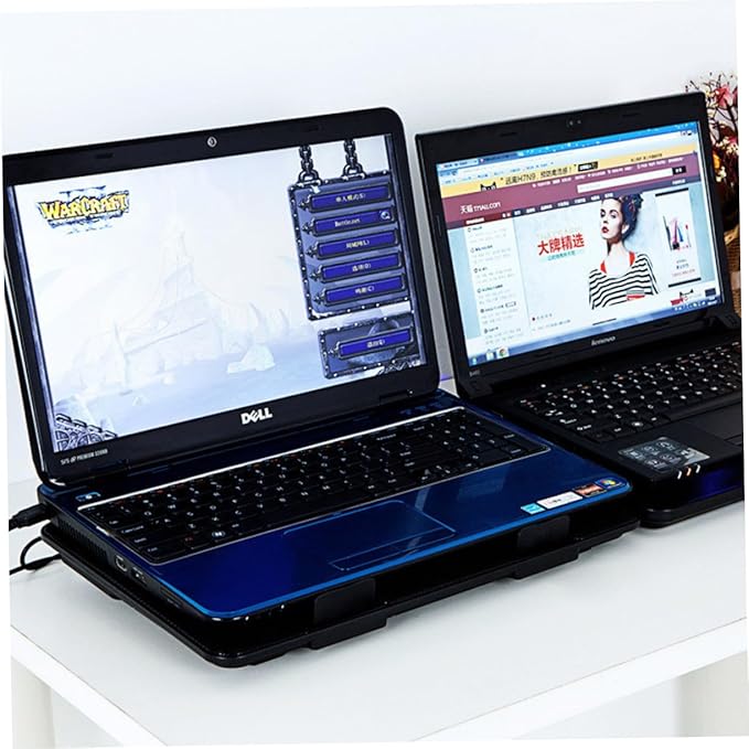 NUOBESTY Laptop Cooling Pad Quiet Fans for Gaming and Office Use Black Cooler for Enhanced Performance and Heat Dissipation