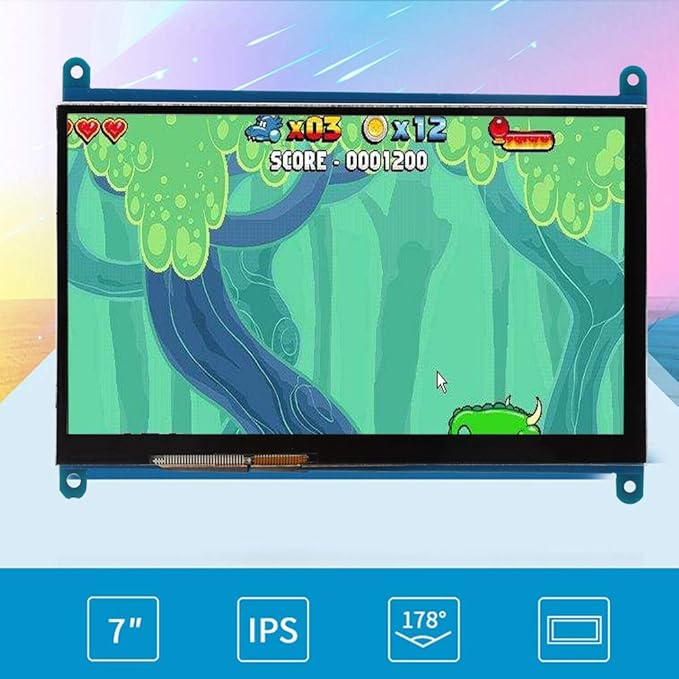 Yoidesu Capacitive Touch Screen 7 Inch for 3/2/1 1024 × 600 Full HD Portable Gaming Monitor with Backlit HDMI Touch Panel Compatible with 7 8 10