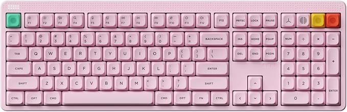 nuphy Node100 Wireless Mechanical Keyboard Hot Swappable Custom Bluetooth Keyboard 109 Keys Computer Gaming Keyboards Supports Touch Gestures PBT Keycaps RGB Backlit Bluetooth/2.4GHz/USB-C