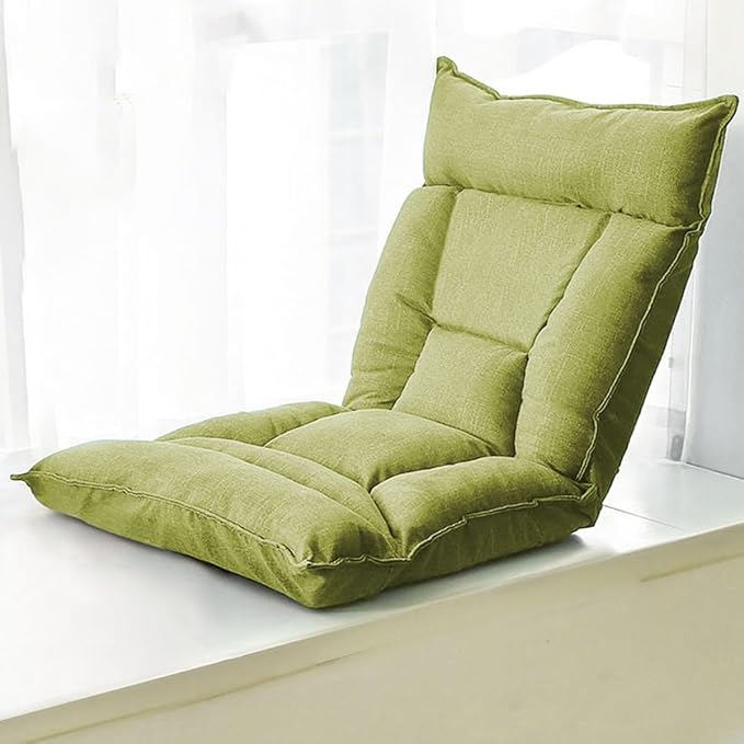 BTZHY Floor Chair Foldable Floor Chair with Backrest Lazy Sofa Meditation Chair Window Chair with Adjustable Backrest and Headrest Floor Chair for Adults for Reading Games Meditation (/Yellow)