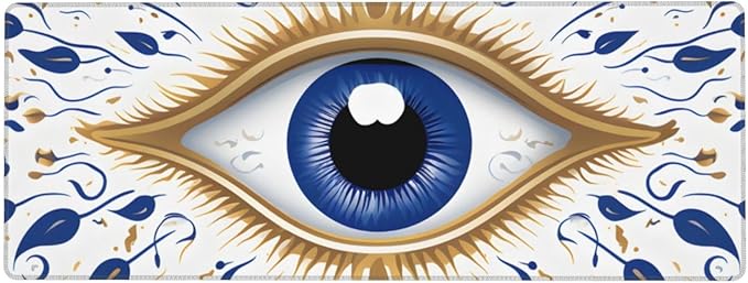Ancient Hamsa Eye Ethnic Large Mouse Pad XL Extended Gaming Pad Waterproof Desk Mat for Desktop Keyboard Non Slip Mousepad for Office Game Home 32.15x11.8