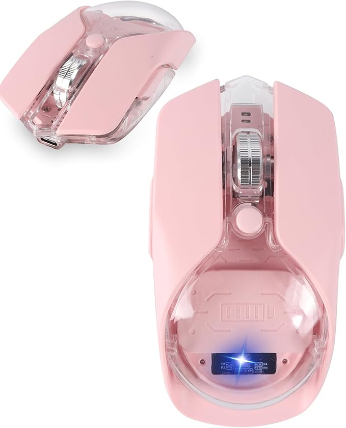 Wireless Mouse-3 Modes: 2.4G Bluetooth &amp USB-C Wired Silent RGB Type-C RechargeableBattery Display Magnetic Shell Ideal for Gaming &amp Office Use Compatible with Laptops &amp MacBooks (