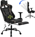 Computer Swivel Gaming Chair Video Game Chair PU Leather Executive Chair High Back Gaming Office Chair with Lumbar Support Adjustable Armrest Headrest Footrest for BoysGirlsCamo