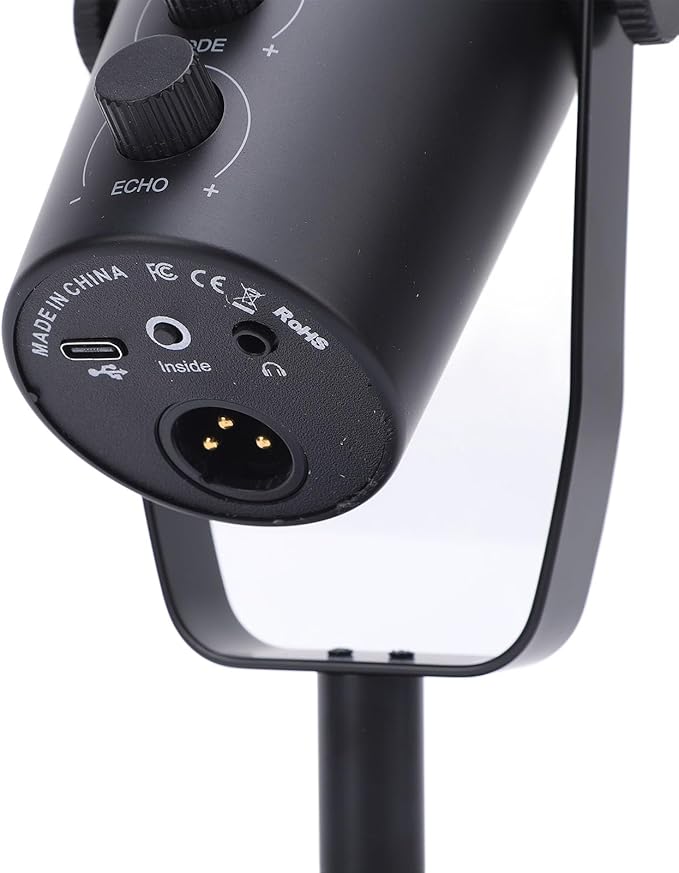 Akozon Professional Dynamic Microphone USB XLR Cardioid Mic Stand for Live Recording Karaoke Gaming