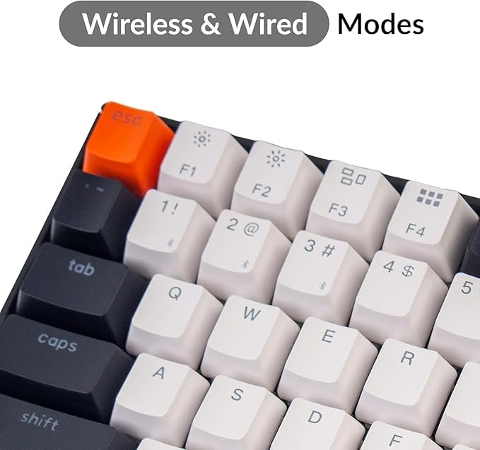 Keychron K2 75% Layout 84 Keys Hot-swappable Bluetooth Wireless/USB Wired Mechanical Keyboard for Mac with Super Brown Switch/Double-Shot Keycaps/White LED Backlit for Windows Version 2