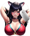 3D Mouse Pad Oppai Mousepad with Soft Gel Wrist Rest Anime Manga Gaming Boob pad Anti-Slip Mouse Mat （AHR）