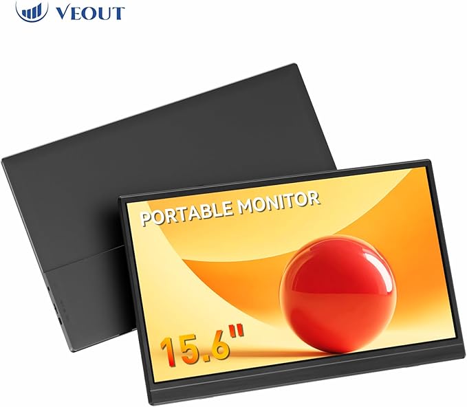 Portable Monitor 15.6-inch 1080P USB-C HDMI Ultra-Slim Travel Monitor with Kickstand Eye Care External Second Screen for Laptop PC MAC Phone PS4/5 Xbox Switch