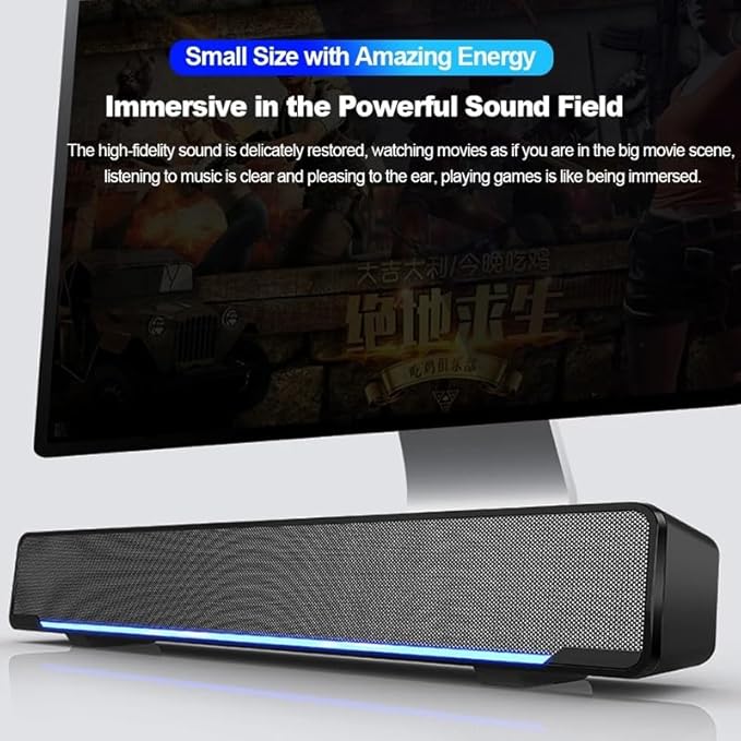 Wired Powerful Computer Speaker Bar Stereo Subwoofer Bass Surround Sound Box for PC Laptop Phone