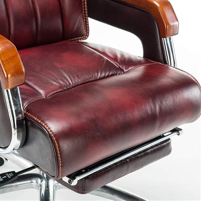 Ergonomic PU Leather Office Gaming Chair with Massage Adjustable Swivel High-Back Racing Style Computer Chair Brown
