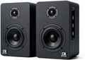 H1 Computer Speakers for Desktop PC Monitor &amp Laptop 60W Powered 2.0 Stereo with Bluetooth 24-Bit USB-C DAC Optical 3.5mm AUX Bass/Treble Control Black