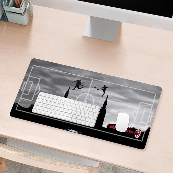Head Case Designs Officially Licensed AC Milan Milano Siamo NOI Crest Logo 23.62 x 11.81 x 0.12 inches (600 x 300 mm) - L Gaming Office Desk PC Keyboard Mouse Mat Pad