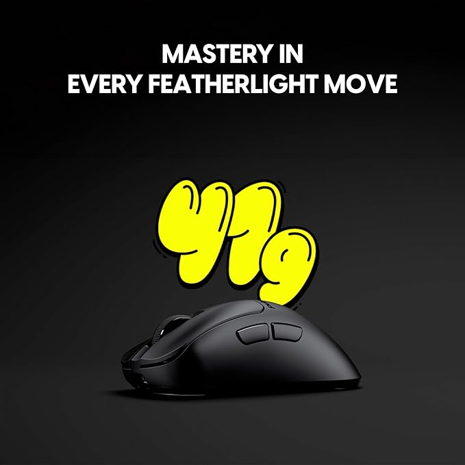Pulsar Gaming Gears Xlite Crazylight Wireless Gaming Mouse Ultra Lightweight 1.45 oz (41g) Optical Switch 32000 DPI 750 IPS XS-1 Sensor 8k Compatible (Jet Black)
