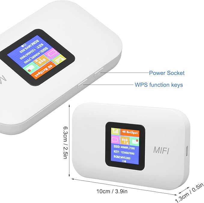 Mobile WiFi Router - 4G LTE Mobile WiFi Hotspot with SIM Card Slot - 150Mbps Support - 10 Users - Portable Travel Hotspot