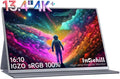 Intehill 4K Portable Monitor for Laptop 3840x2400 Portable IGZO Display 16:10 100% sRGB USB-C HDMI External Display with Speakers Travel Monitor Second Screen with Magnetic Protective Cover U13NA