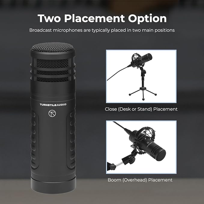 Platform Series TAP500 Cardioid Dynamic Broadcast Microphone for Podcast Recording Music Speech Wide-Range Frequency Natural Sound Mid-Boost Streaming Studio Low-Cut